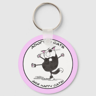 Happy Dance Cat Key Ring