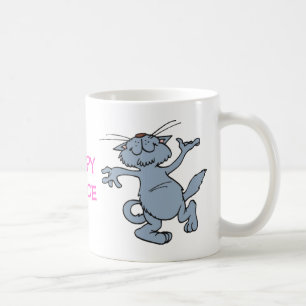 Happy Dance Funny Joyful Dancing Cat Coffee Mug