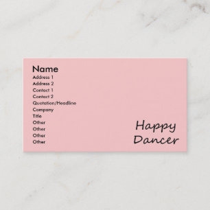 Happy Dancer black script Business Card