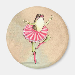 Happy Dancing Ballerina Frog Magnet