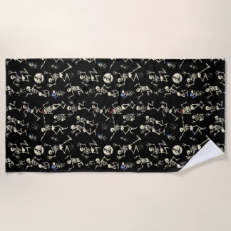 Happy Dancing Bones Beach Towel