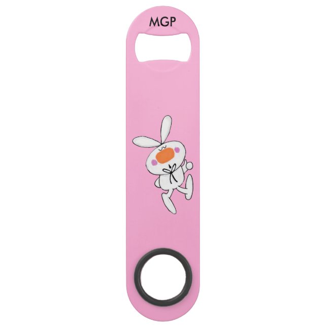 Happy Dancing Cute Cartoon White Rabbit Bunny (Front)
