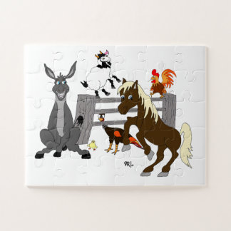 Happy Dancing Farm Animals Jigsaw Puzzle