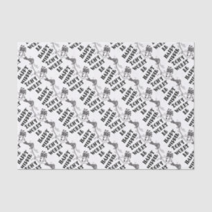 Happy Dancing Hippie (black text) Tissue Paper