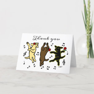 Happy Dancing Labrador Trio Thank You Card
