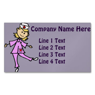 Happy Dancing Nurse Art Magnetic Business Card