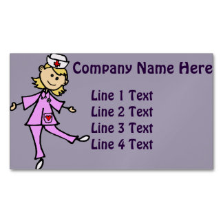 Happy Dancing Nurse Art Magnetic Business Card