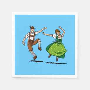 Happy Dancing Oktoberfest Couple Napkin