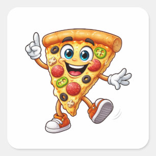 Happy Dancing Pizza Slice Cartoon Sticker