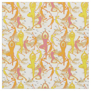 Happy  Dancing Yoga Girls  Fabric