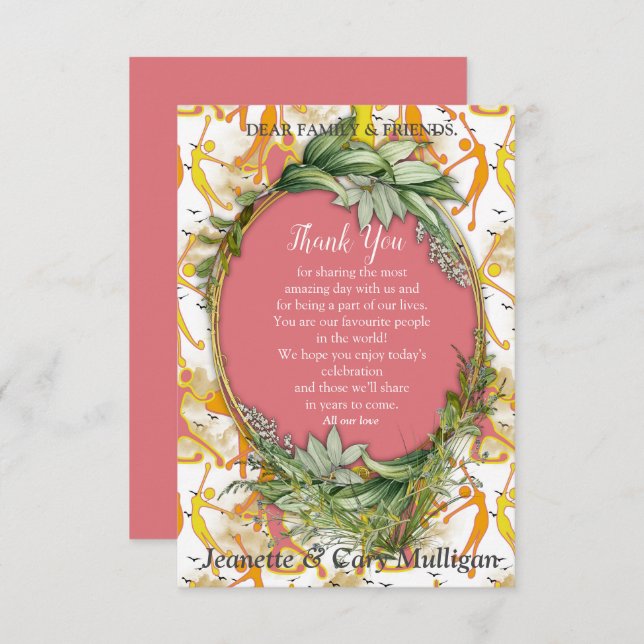 Happy  Dancing Yoga Girls thank you   RSVP Card (Front/Back)