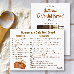 Happy Date Nut Bread Day December 22nd Postcard