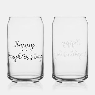 Happy daughters day si.ple minimal add name text t can glass