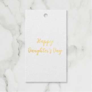 Happy daughters day si.ple minimal add name text t gift tags