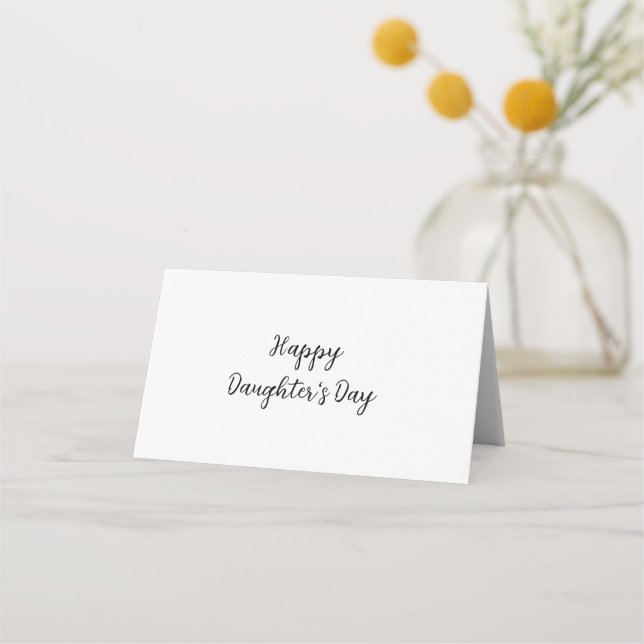 Happy daughters day si.ple minimal add name text t place card (Front)
