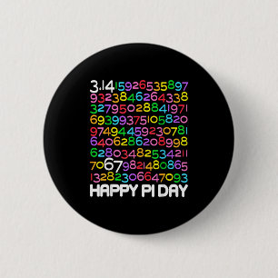 Happy day 3.14 math lover 67 math teacher kids 6 cm round badge
