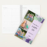 Happy Day 3 Photo Strip Succulents 2022 Planner<br><div class="desc">Upload 3 of your favourite photos,  add your name,  any year and change the wording if you wish. The positivity quote reads "every day is a happy day" and is lettered in handwritten script and whimsical typography. The design features watercolor succulents and foliage in shades of purple and green.</div>