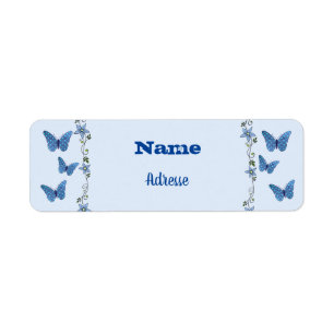 Happy Day Blau Return Address Label