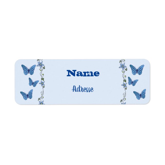 Happy Day Blau Return Address Label (Front)