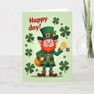 Happy Day Leprechaun Luck Card