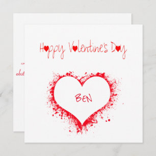Happy day of love, red heart full of love holiday card