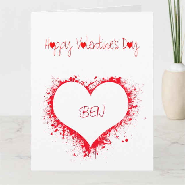 Happy day of love, red heart full of love  thank you card (Front)