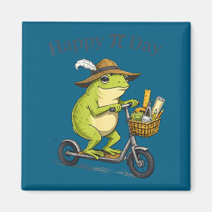 Happy day pie 3.14 frog scooter funny math teacher magnet
