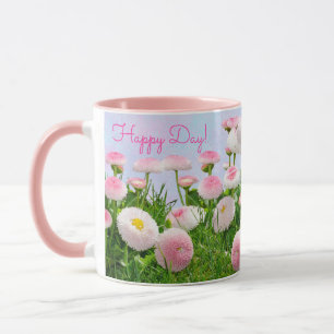 Happy Day Pink Floral Mug