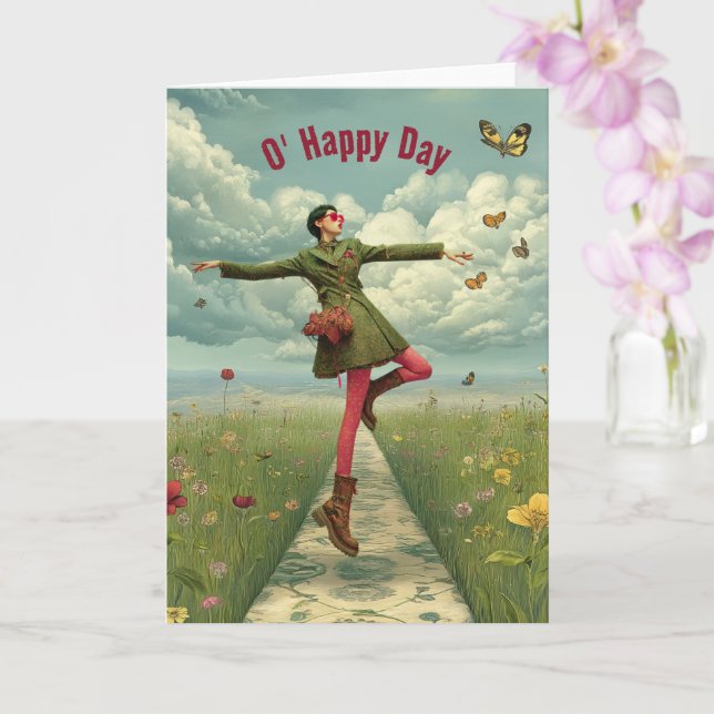 Happy Day | Surreal Art Greeting Card (Orchid)