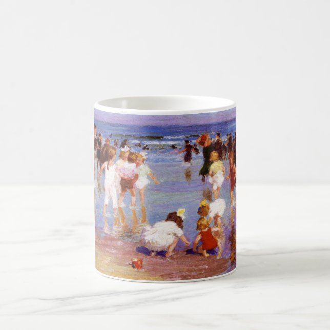 Happy Days at the Beach (by E.H. Potthast) Coffee Mug (Center)