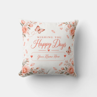 Happy Days Personalised Throw Pillow