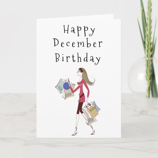 HAPPY ***DECEMBER*** BIRTHDAY FOR **HER** CARD (Front)