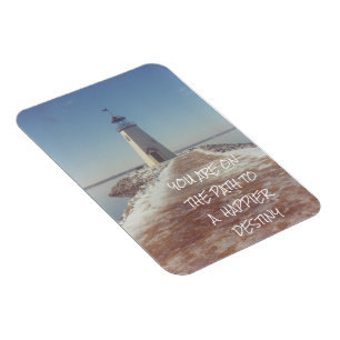 Happy Destiny Inpirational Lighthouse Photography Magnet