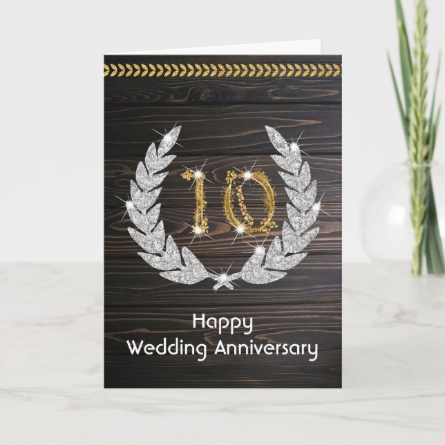 Happy Diamond 10th Wedding Anniversary  Card (Front)