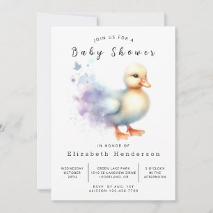 Happy Digital Duck Baby Shower Invitation