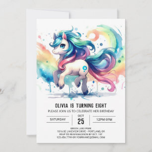Happy Digital Horse Birthday Invitation