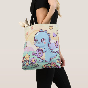 Happy Dino Garden Tote Bag