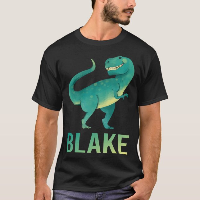 Happy Dinosaur - Blake Name T-Shirt (Front)