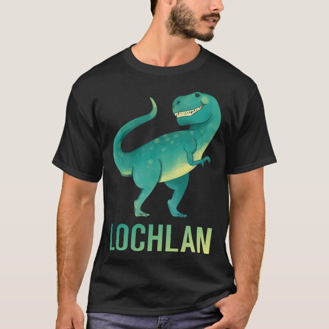 Happy Dinosaur - Lochlan Name T-Shirt (Front)