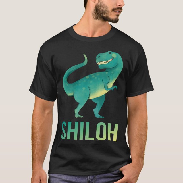 Happy Dinosaur - Shiloh Name T-Shirt (Front)