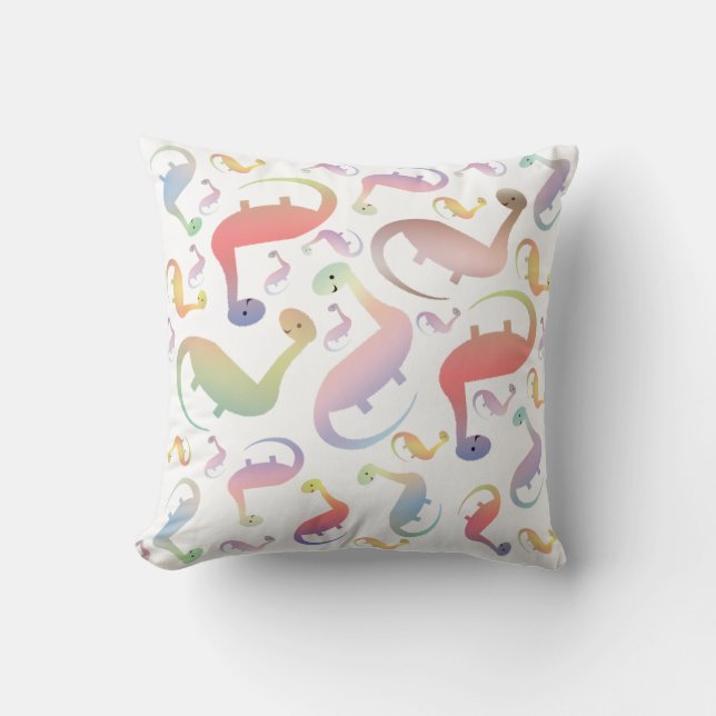 Happy Dinosaurs Throw Pillow For Kids (Front)