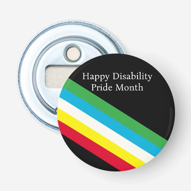 Happy Disability Pride Month Bottle Opener (Front)