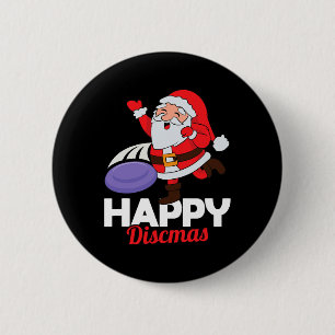 Happy Discmas Ultimate Frisbee Santa Christmas Dis 6 Cm Round Badge