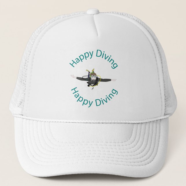Happy diving trucker hat (Front)