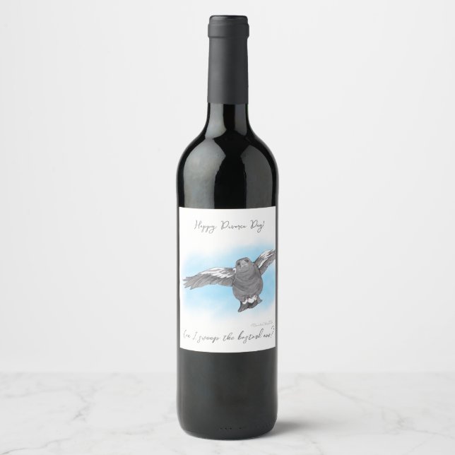 Happy Divorce Day wine label (Front)