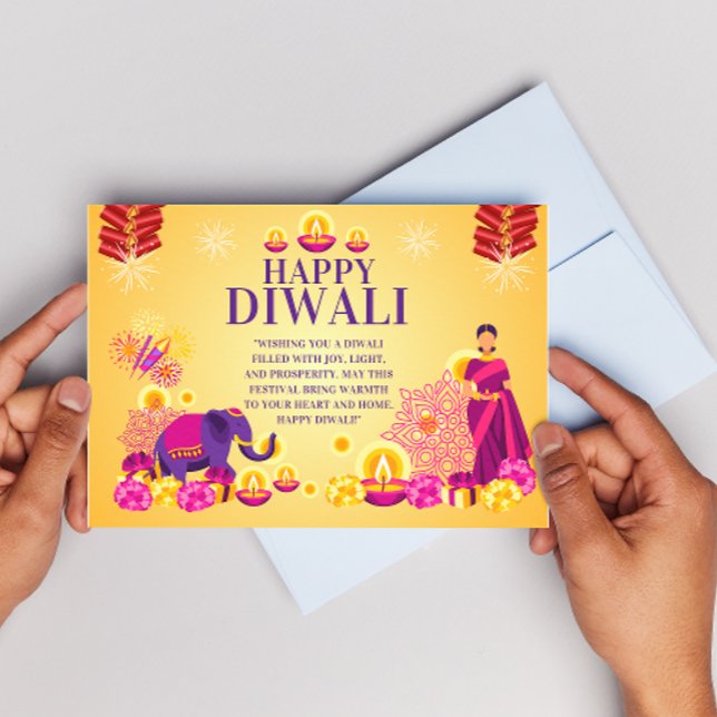 Happy Diwali card Diwali greeting card for family (happy diwali cards)