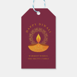 Happy Diwali Celebration Diya Gift Tags