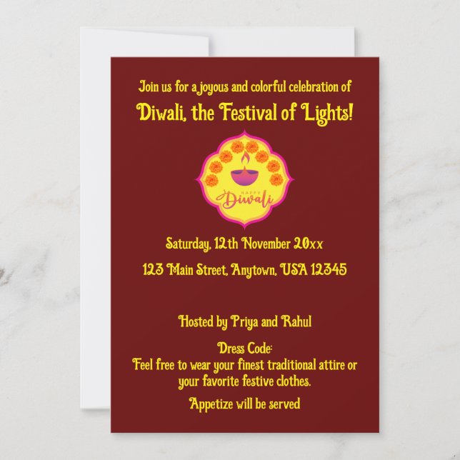 Happy Diwali - Celebration Invitation (Front)