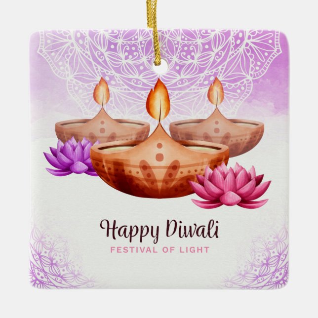 Happy Diwali Ceramic Ornament (Front)
