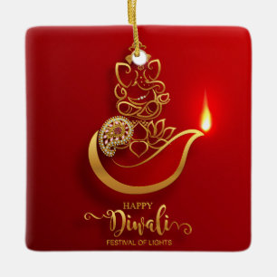 Happy Diwali Ceramic Ornament